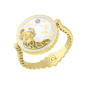 Кольцо с бриллиантами, жёлтое золото, н.керамика