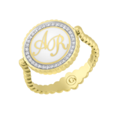 Кольцо с бриллиантами, жёлтое золото, н.керамика