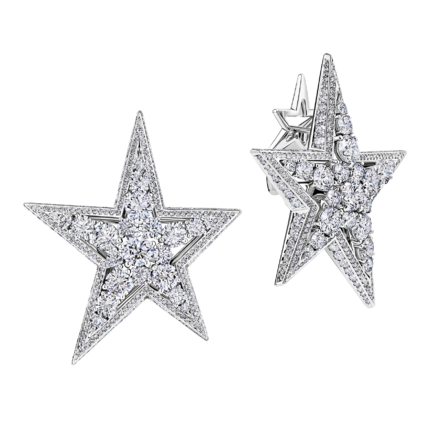 Серьги с бриллиантами, белое золото