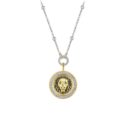 Колье с бриллиантами, н.керамика, белое и желтое золото