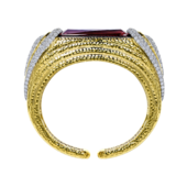 Браслет с турмалином рубеллитом и бриллиантами, желтое золото