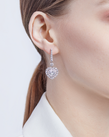 Серьги с бриллиантами, белое золото 2