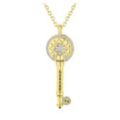 Подвес с сапфиром и бриллиантами, желтое золото