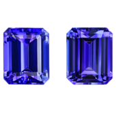 Сет из двух танзанитов, Октагон, 21,08 ct/ 20,76 ct