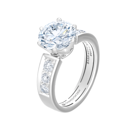 Помолвочное кольцо с бриллиантами, белое золото