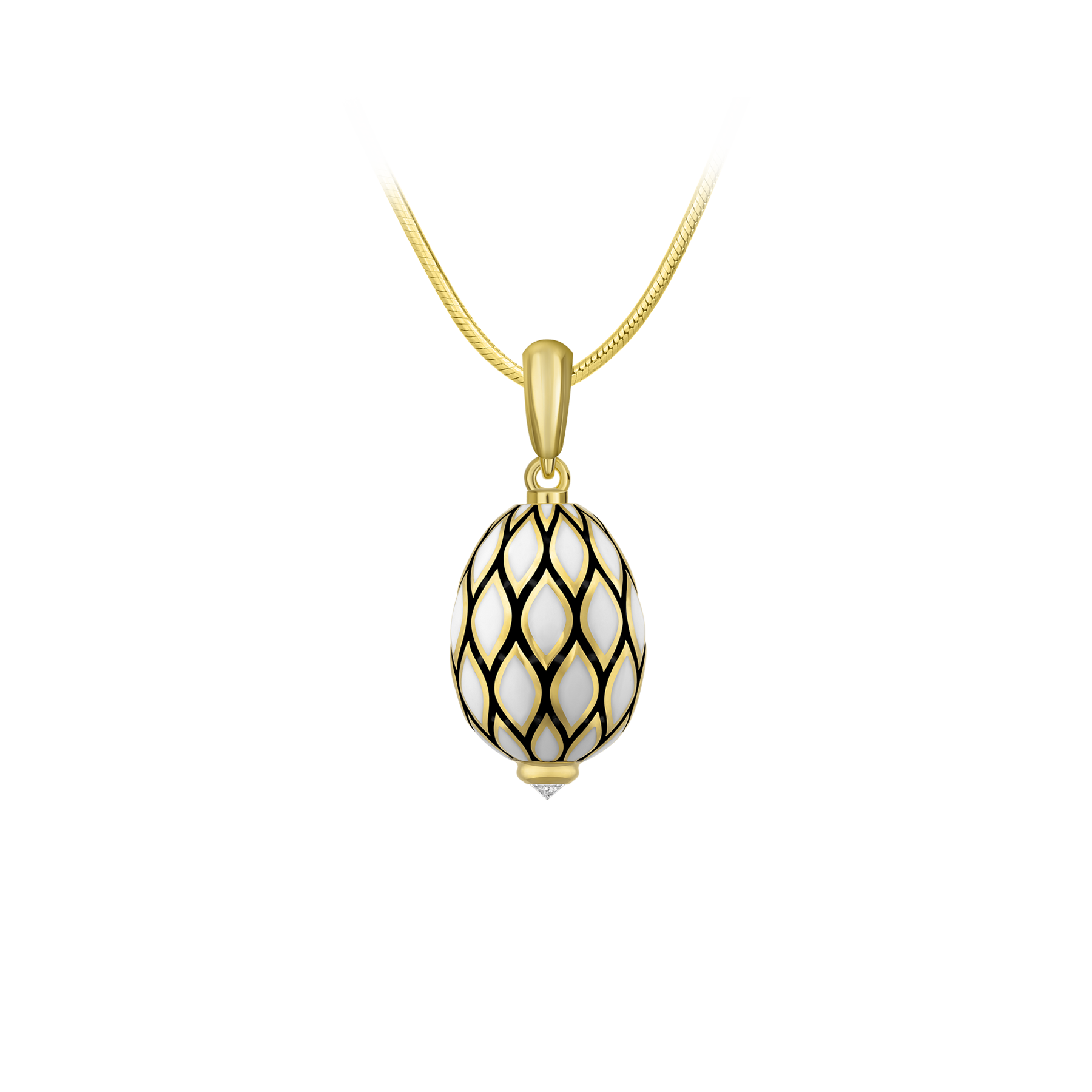 Подвес с бриллиантом, желтое золото, н.керамика