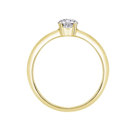 Кольцо с бриллиантом, желтое золото 2