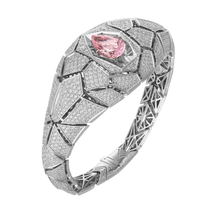 Браслет с морганитом и бриллиантами, белое золото