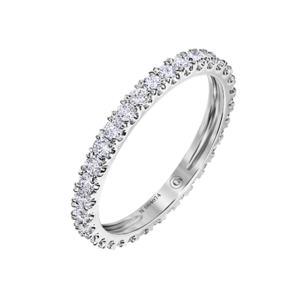 Обручальное кольцо с бриллиантами, белое золото