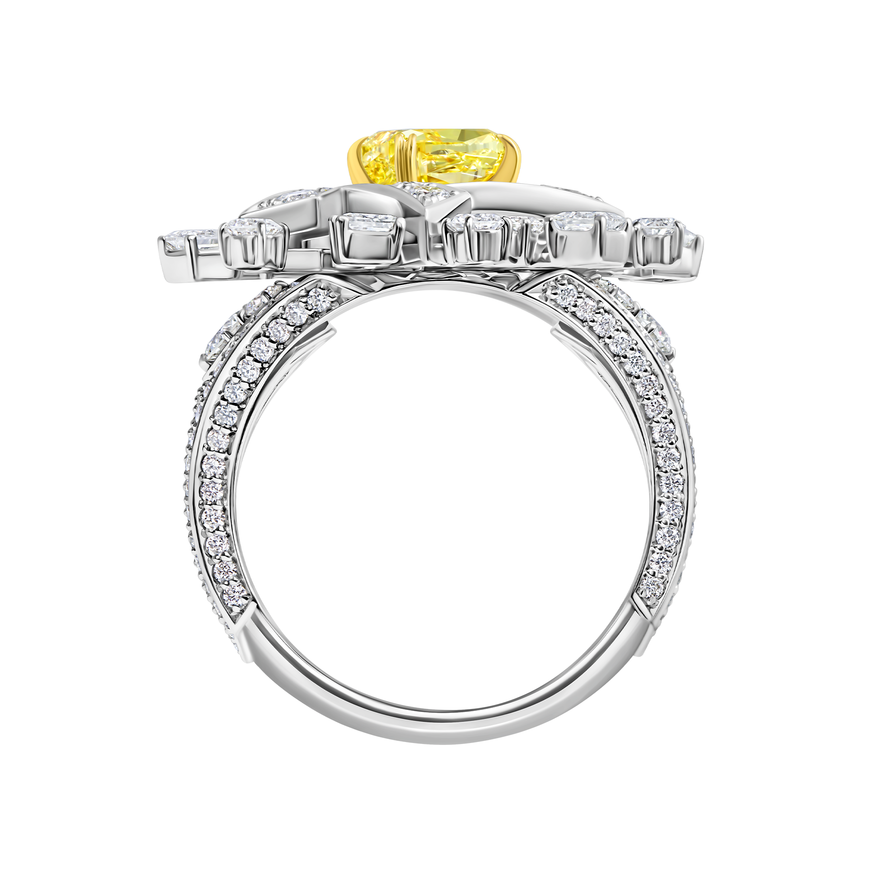 Кольцо с бриллиантами, белое золото