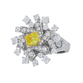 Кольцо с бриллиантами, белое золото