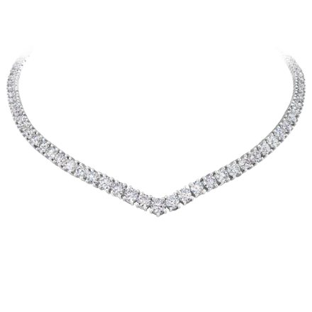 Колье с бриллиантами, белое золото