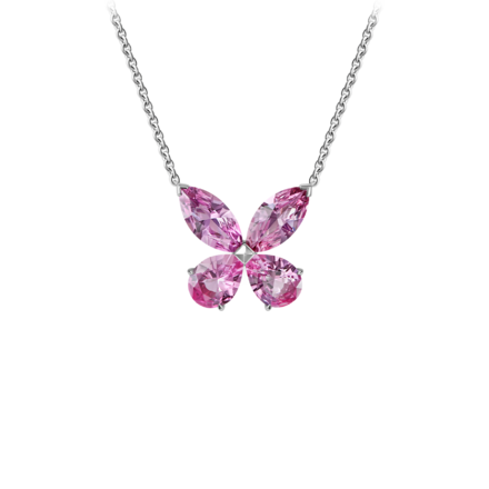 Колье с розовыми сапфирами, белое золото