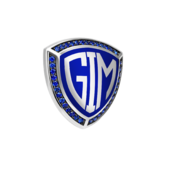 Нагрудный знак с сапфирами, белое золото, н.керамика