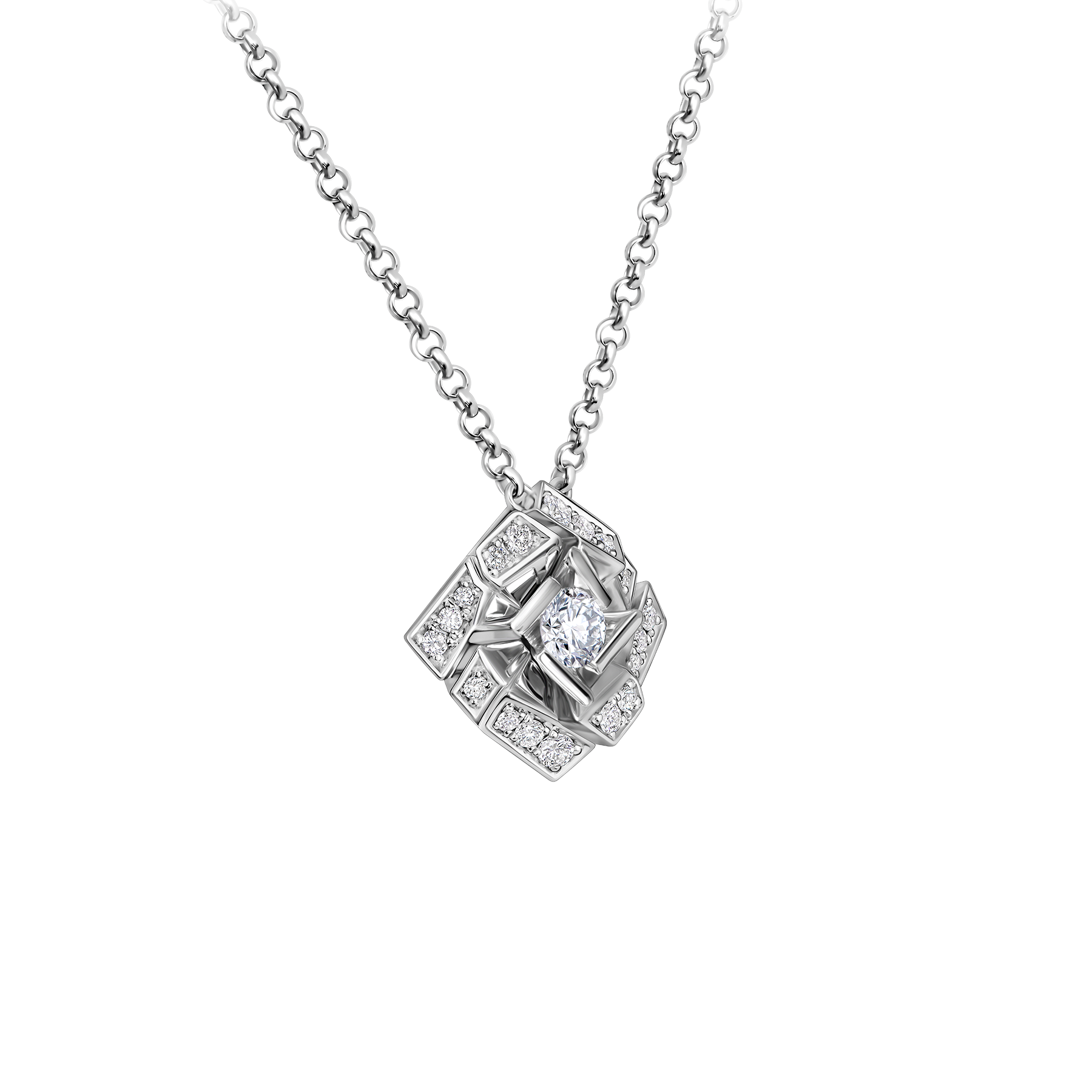 Колье с бриллиантами, белое золото