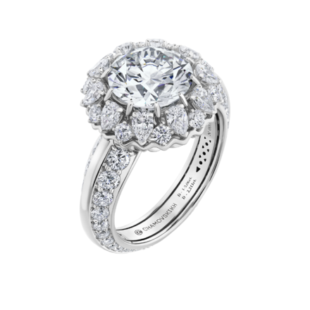 Кольцо с бриллиантами, белое золото