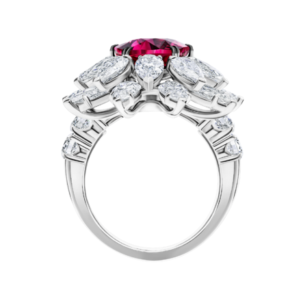 Кольцо с рубином и бриллиантами, белое золото 3