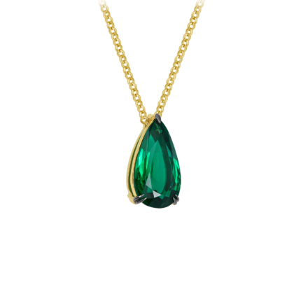 Колье с изумрудом, желтое золото 2