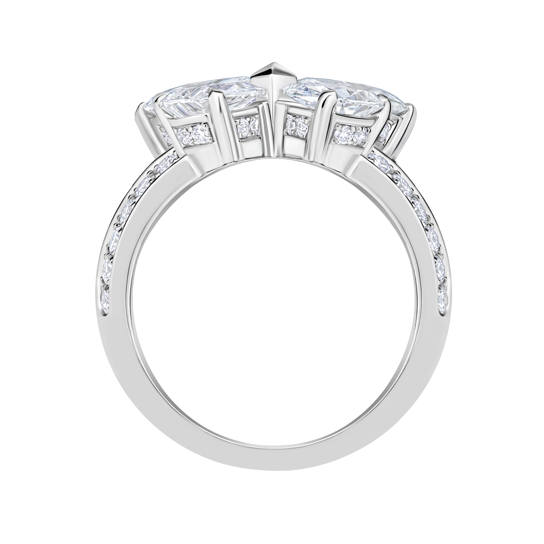 Кольцо с бриллиантами, белое золото