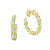 Серьги с бриллиантами, желтое золото