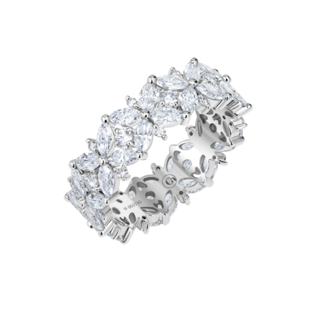 Обручальное кольцо с бриллиантами, белое золото