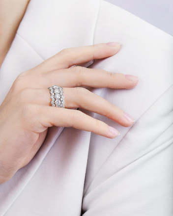 Кольцо с бриллиантами, белое золото 4