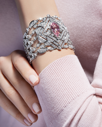 Браслет с морганитом и бриллиантами, белое золото 2