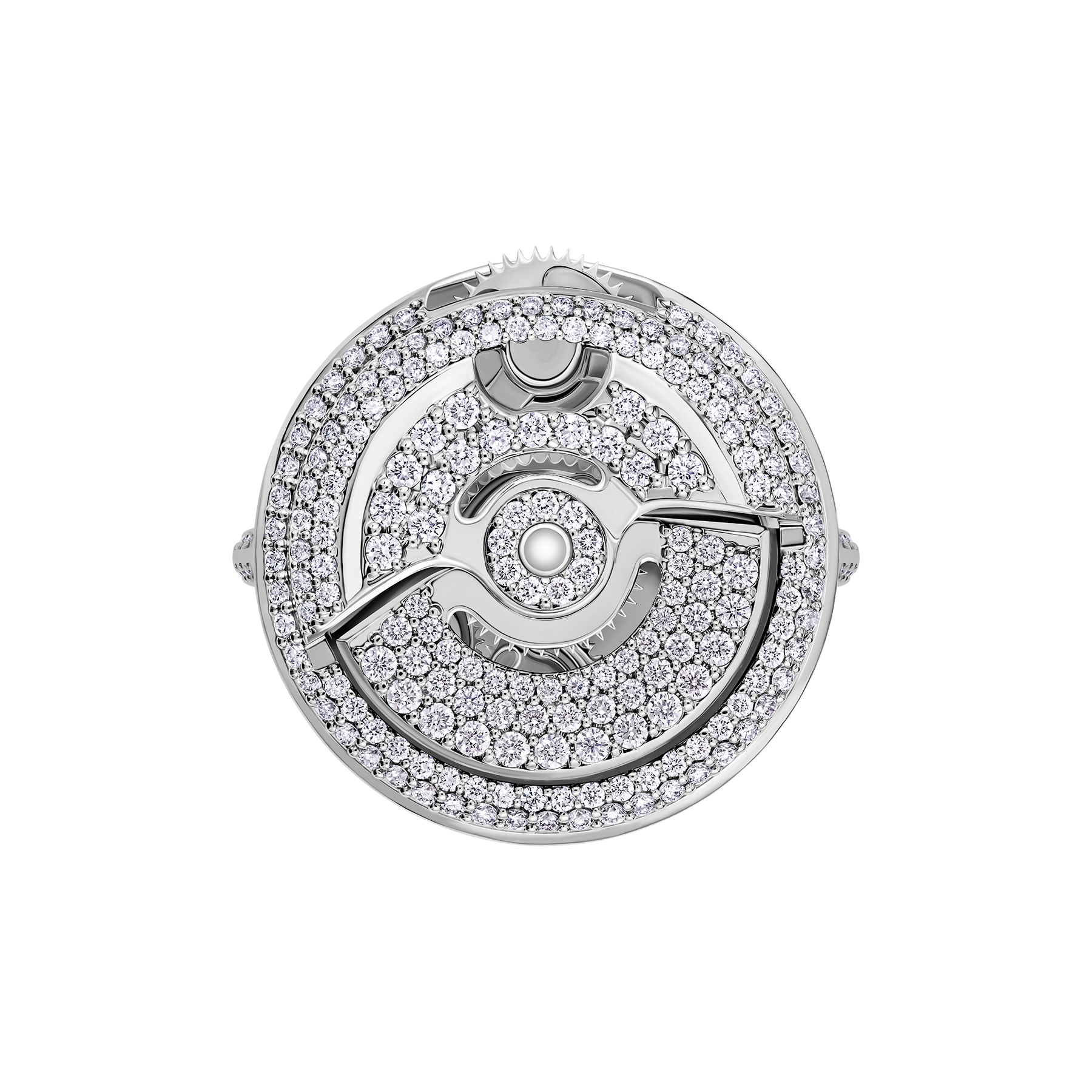 Кольцо с бриллиантами, белое золото