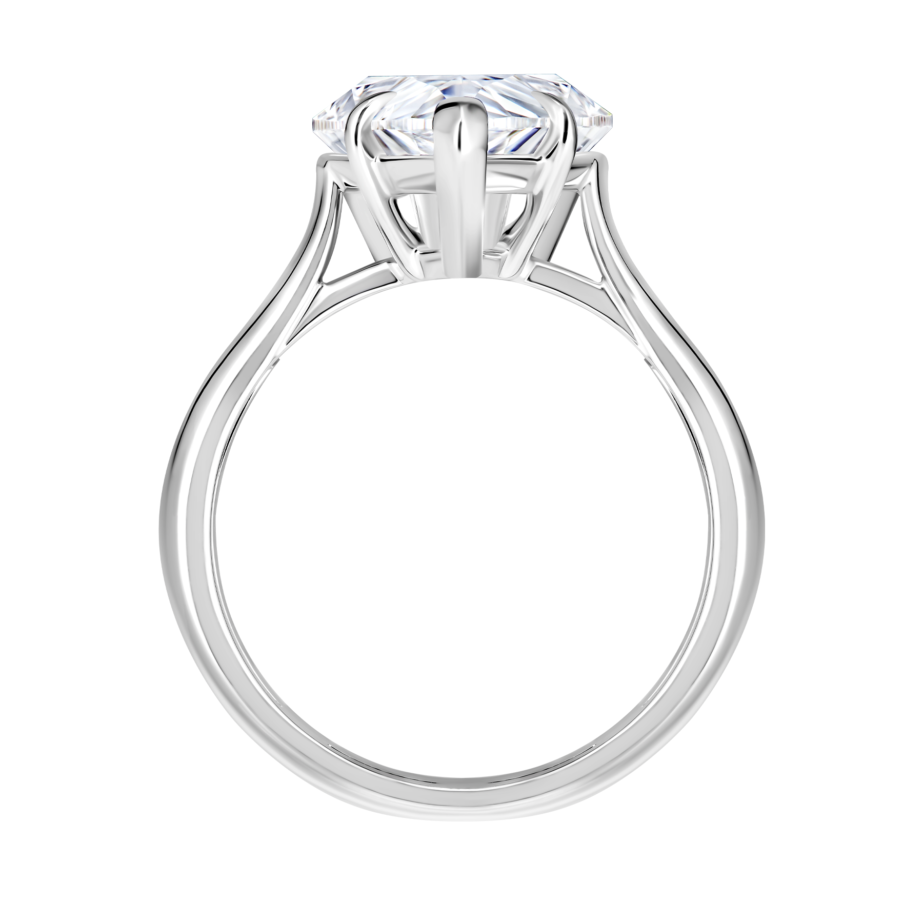 Кольцо с бриллиантом, белое золото