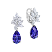Серьги с танзанитами и бриллиантами, белое золото