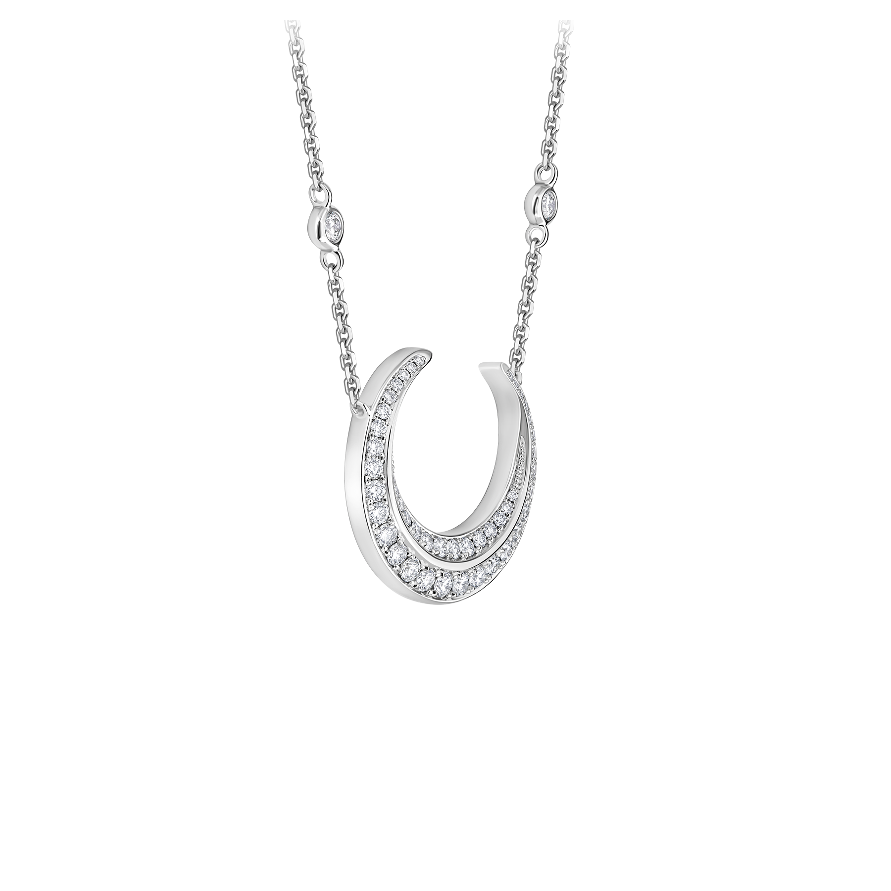 Колье с бриллиантами, белое золото