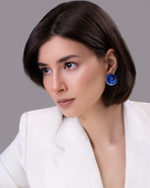 Серьги с сапфирами и бриллиантами, белое золото