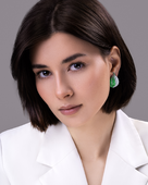 Серьги с тсаворитами и бриллиантами, белое золото