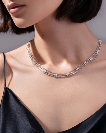 Колье с бриллиантами и сапфирами, белое золото, н. керамика 3