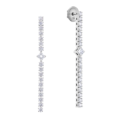 Пусеты с бриллиантами, белое золото