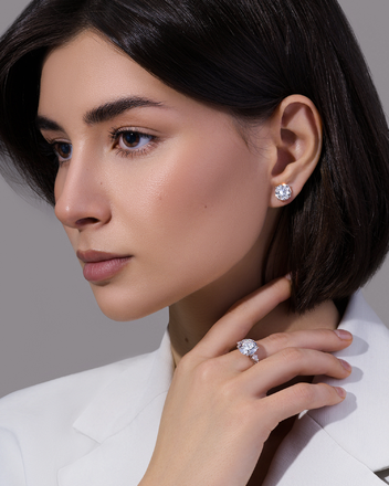 Кольцо с бриллиантами, белое золото 4