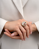 Кольцо с рубинами и бриллиантами, желтое золото