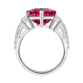 Кольцо с рубеллитом и бриллиантами, белое золото