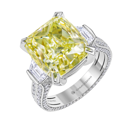 Кольцо с бриллиантами, белое золото