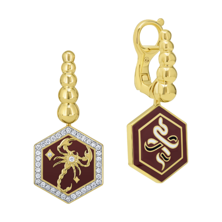 Серьги с бриллиантами, желтое золото, н.керамика