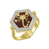 Кольцо с бриллиантами, желтое золото, н.керамика