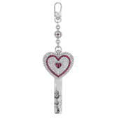 Подвес - брелок с рубинами и бриллиантами, белое золото