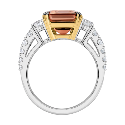 Кольцо с турмалином и бриллиантами, белое золото 3