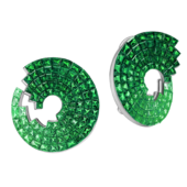 Серьги с тсаворитами, белое золото