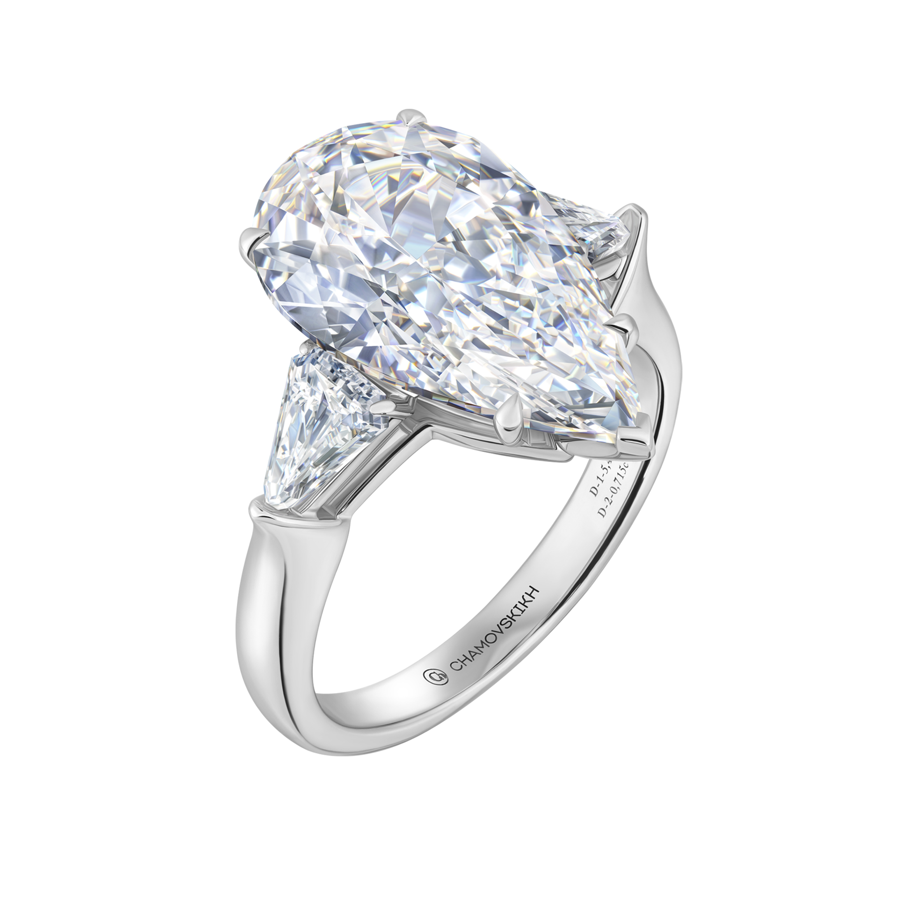 Кольцо с бриллиантами, белое золото