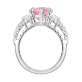 Кольцо с морганитом и бриллиантами, белое золото