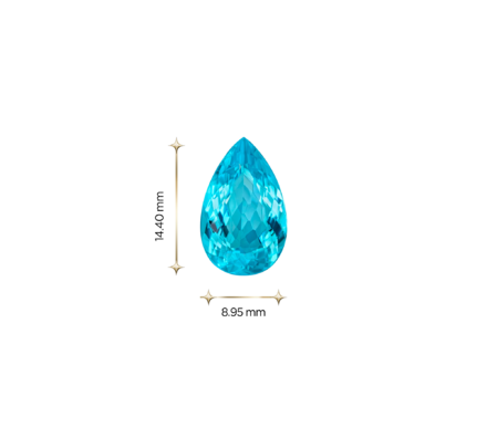 Турмалин Параиба, Груша, 4.22ct 3