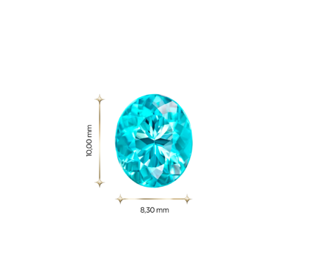 Турмалин Параиба, Овал, 3,43ct 3