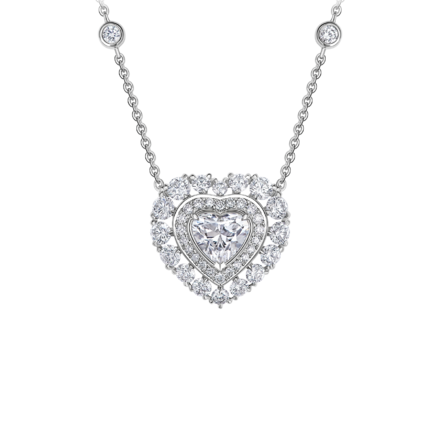 Колье с бриллиантами, белое золото