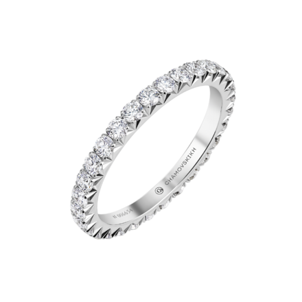 Обручальное кольцо с бриллиантами, белое золото